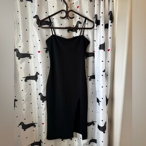 Elegant Black Spaghetti Strap Dress